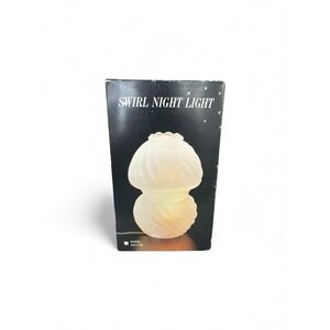 Vintage Mushroom Lamp White Swirl Night Light 1985 New In Box Works NOB